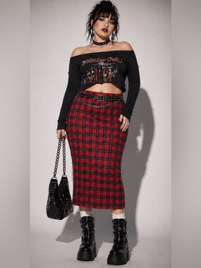 NWT Preston & Young Taylor Tartan Plaid Midi Skirt Size 18